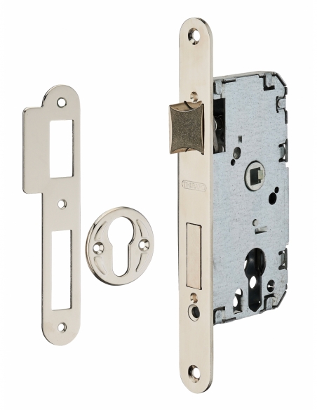 Cassa serratura per cilindro europeo, asse 40 mm, frontale nichelato – THIRARD