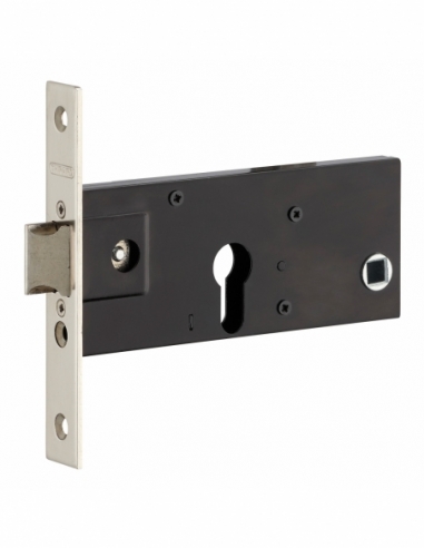 Cassa serratura per cilindro europeo, asse 70 mm, frontale nichelato – THIRARD