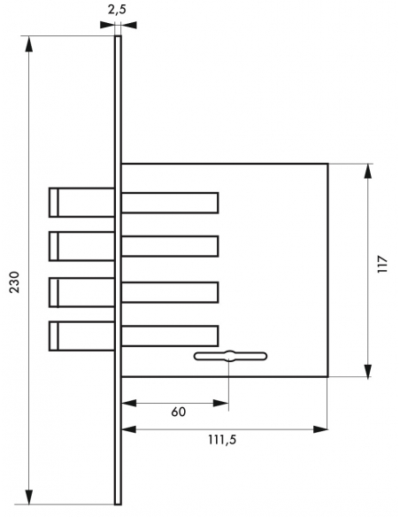 Serratura da incasso per porte di ingresso, 3 chiavi doppia mappa, 4 mandate, asse 60mm, piastra oro - THIRARD