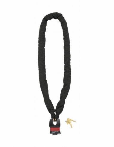 Catena rivestita in nylon, lunghezza 1,50 m con lucchetto, arco inox, 2 chiavi – THIRARD