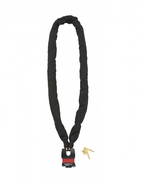Catena rivestita in nylon, lunghezza 1,50 m con lucchetto, arco inox, 2 chiavi – THIRARD