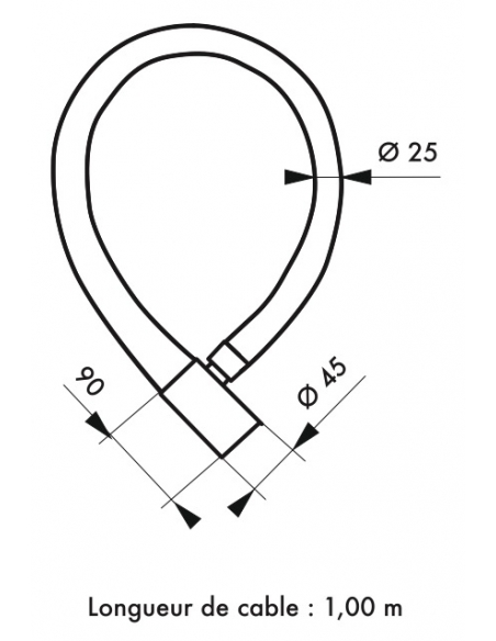 Antifurto a chiave Scorp, cavo d'acciaio, bici, 25mmx1.2m, 2 chiavi, nero - THIRARD