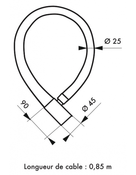 Antifurto a chiave Scorp, cavo d'acciaio, bici, moto, 25mm x 0.85m, 2 chiavi, nero - THIRARD