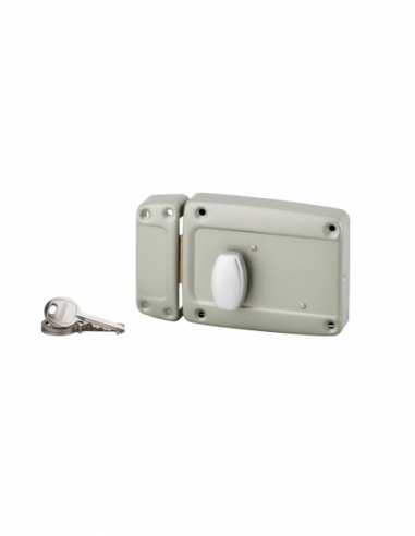 Serratura di sicurezza con cilindro e pomolo a pulsante 120 x 90 mm, sinistra, con maniglia – THIRARD