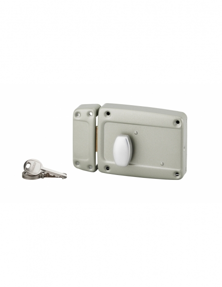 Serratura di sicurezza con cilindro e pomolo a pulsante 120 x 90 mm, sinistra, con maniglia – THIRARD