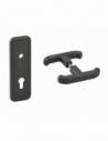Set maniglia e piastra posteriore della porta basculante del garage T, 8 mm quadrato, nero – THIRARD