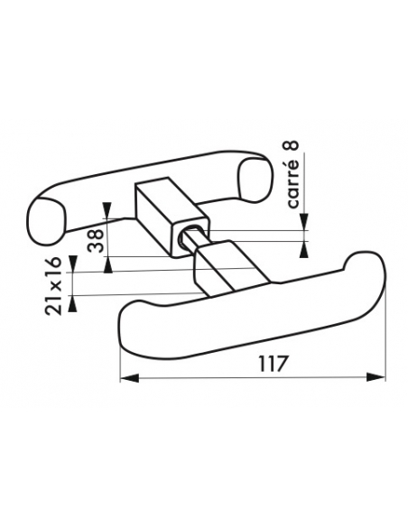 Maniglia per porta basculante di garage, quadrate 8mm, nere - THIRARD