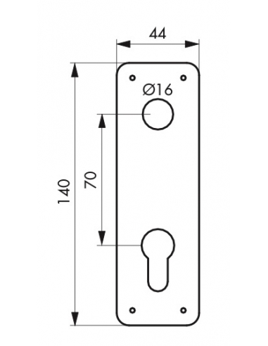 Piastra d'ingresso per serratura da incasso con foro cilindro - THIRARD