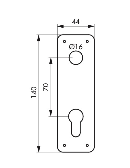 Piastra d'ingresso per serratura da incasso con foro cilindro - THIRARD