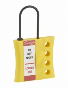 Ganascia PP nylon diametro 3mm isolato 4 fori, lucchettabile, Lockout Tagout LOTO - THIRARD