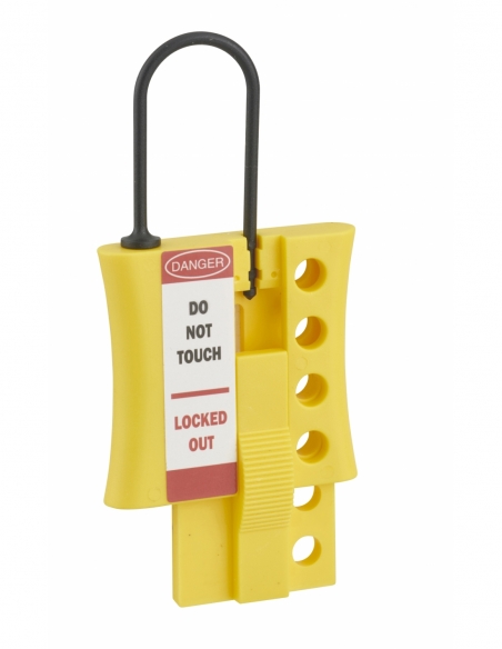 Ganascia PP nylon diametro 3mm isolato 4 fori, lucchettabile, Lockout Tagout LOTO - THIRARD