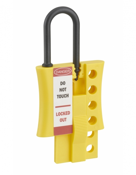 Ganascia PP nylon diametro 6mm isolato 4 fori, lucchettabile, Lockout Tagout LOTO - THIRARD