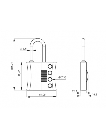 Ganascia PP nylon diametro 6mm isolato 4 fori, lucchettabile, Lockout Tagout LOTO - THIRARD