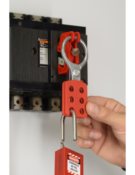 Ganascia in alluminio diametro 4mm isolata 6 fori - diametro interno 25mm, Lockout Tagout LOTO - THIRARD