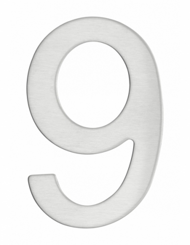 Numero civico 9 adesivo in acciaio inox 304, altezza 76 mm – THIRARD