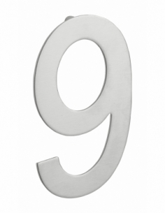 Numero 9 adesivo in acciaio inox, altezza 76 mm – THIRARD