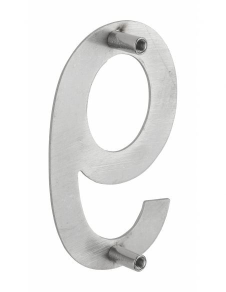 Vista aggiuntiva 1 di Numero 9 adesivo in acciaio inox, altezza 76 mm – THIRARD