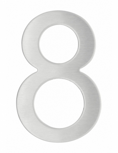Numero 8 adesivo in acciaio inox, altezza 76 mm – THIRARD