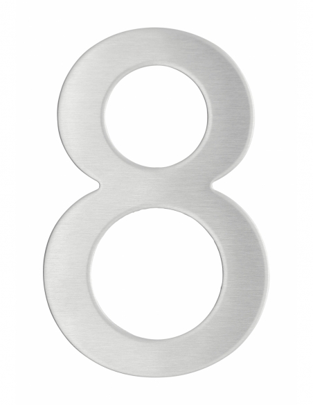 Numero 8 adesivo in acciaio inox, altezza 76 mm – THIRARD