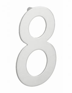 Numero civico 8 in acciaio inox 304, altezza 100 mm, con distanziatori – THIRARD