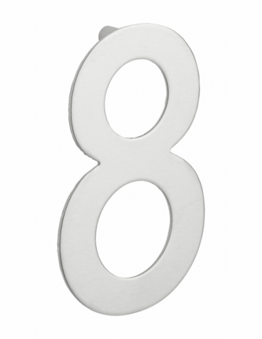 Numero civico 8 in acciaio inox 304, altezza 100 mm, con distanziatori – THIRARD