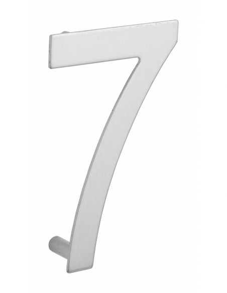 Numero civico 7 in acciaio inox 304, altezza 100 mm, con distanziatori – THIRARD