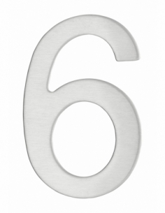 Numero 6 adesivo in acciaio inox, altezza 76 mm – THIRARD
