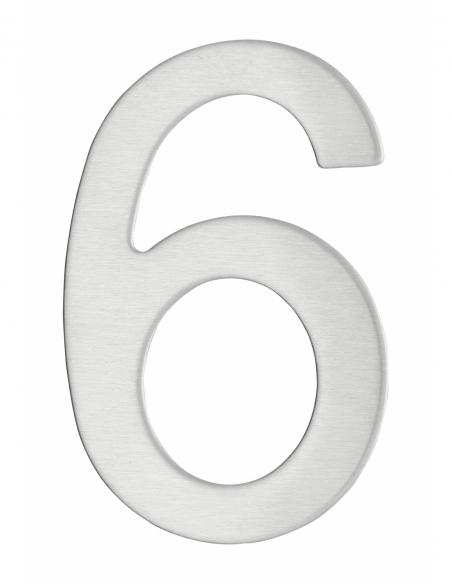 Numero 6 adesivo in acciaio inox, altezza 76 mm – THIRARD