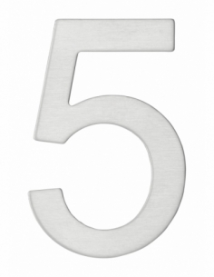 Numero 5 adesivo in acciaio inox, altezza 76 mm – THIRARD