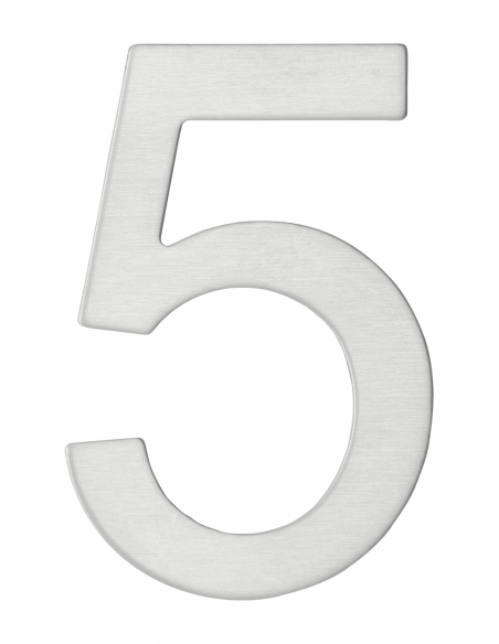 Numero 5 adesivo in acciaio inox, altezza 76 mm – THIRARD