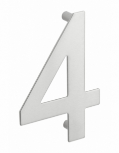 Numero civico 4 in acciaio inox 304, altezza 100 mm, con distanziatori – THIRARD