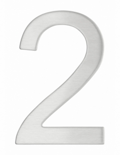 Numero 2 adesivo in acciaio inox, altezza 76 mm – THIRARD