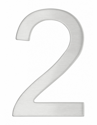 Numero 2 adesivo in acciaio inox, altezza 76 mm – THIRARD
