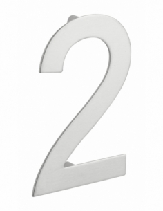 Numero civico 2 in acciaio inox 304, altezza 100 mm, con distanziatori – THIRARD