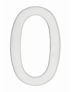 Numero 0 adesivo in acciaio inox, altezza 76 mm – THIRARD