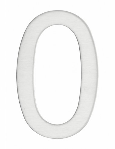 Numero 0 adesivo in acciaio inox, altezza 76 mm – THIRARD