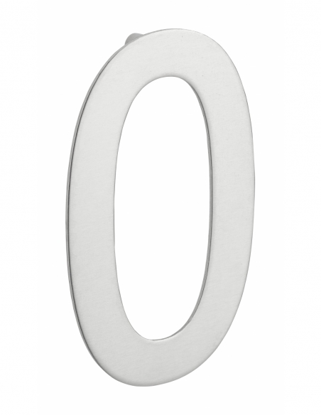 Numero civico 0 in acciaio inox 304, altezza 100 mm, con distanziatori – THIRARD