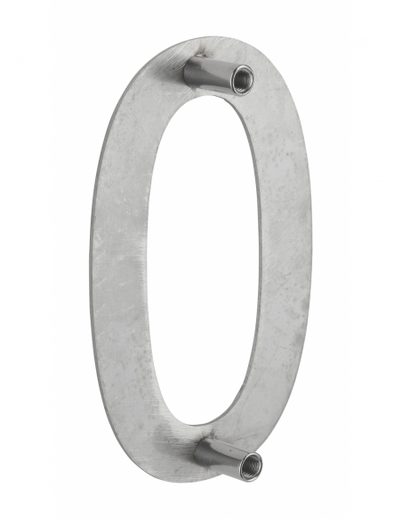 Numero civico 0 in acciaio inox 304, altezza 100 mm, con distanziatori – THIRARD