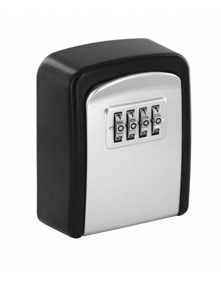 Cassetta portachiavi keybox, 37x75mm, a muro, nero e grigio, combinazione a 4 cifre, per chiavi portone B&B - THIRARD