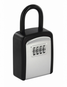 Cassetta portachiavi keybox, 37x75mm, con anello, nero, combinazione a 4 cifre, per chiavi portone B&B - THIRARD