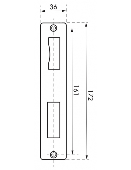 Vista aggiuntiva 1 di Incontro in acciaio inox satinato 40 x 172 mm – THIRARD