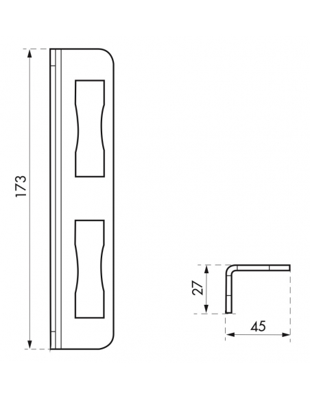 Battente reversibile da saldare per serratura, larghezza 40mm - THIRARD