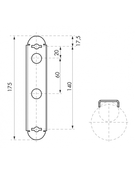 Supporto in alluminio per tubi tondi da 34 a 60 mm di diametro - THIRARD