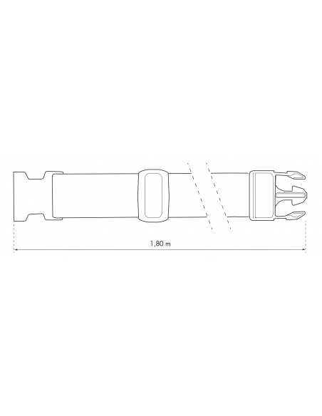 Set di 2 cinghie per valigia, 1.80m con fibbia in plastica, blu - THIRARD