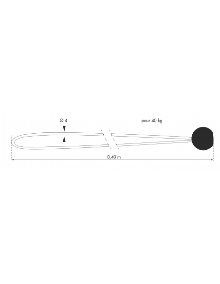 Vista aggiuntiva 2 di Set di 4 tenditori elastici Ø 4 mm x 40 cm con terminale a sfera – THIRARD