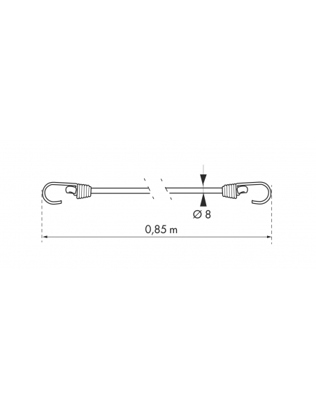 Tenditore a polipo in gomma con ganci, 8mmx80cm, blu - THIRARD