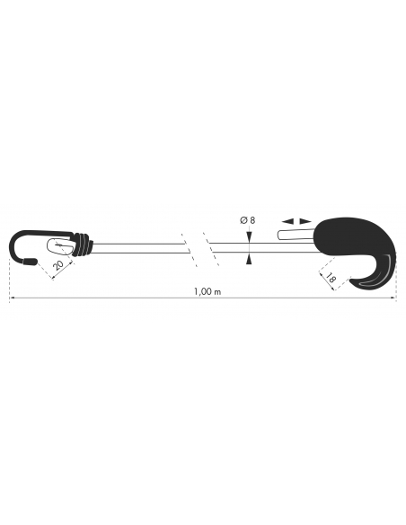 Vista aggiuntiva 1 di Tenditore elastico regolabile Ø 8 mm x 1 m con gancio – THIRARD