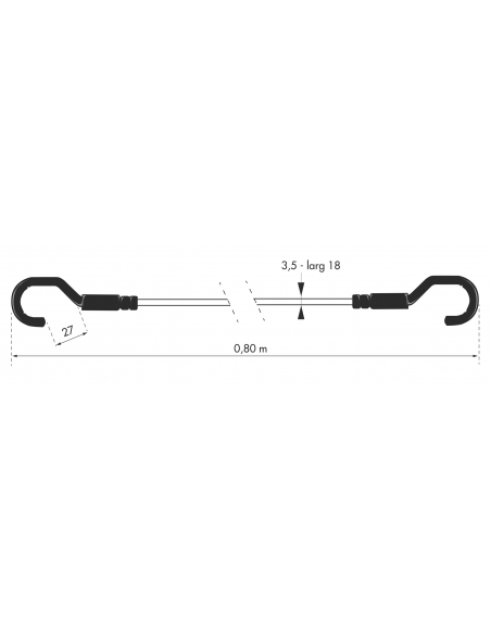 Vista aggiuntiva 2 di Tenditore elastico per barella con gancio, 18 mm x 80 cm, blu – THIRARD