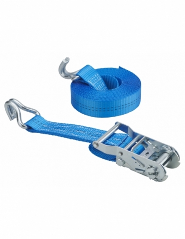 Cinghia a cricchetto 6 m con ganci JJ, blu, 35 mm – THIRARD