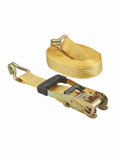 Cinghia di serraggio 8 m con cricchetto e ganci JJ, gialla, 50 mm – THIRARD